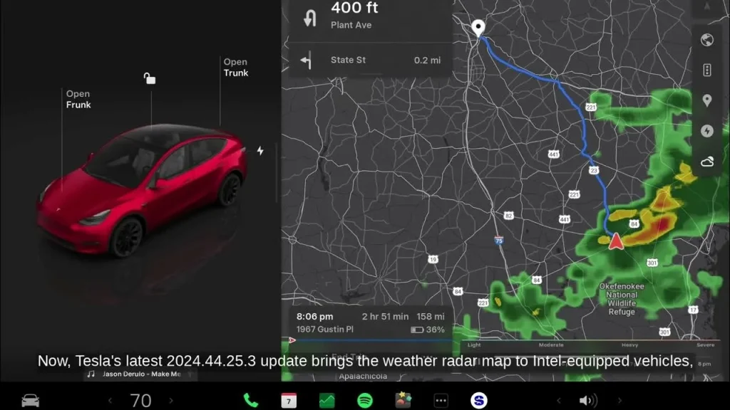 Tesla Expands Weather Radar to More Vehicles in Major Update