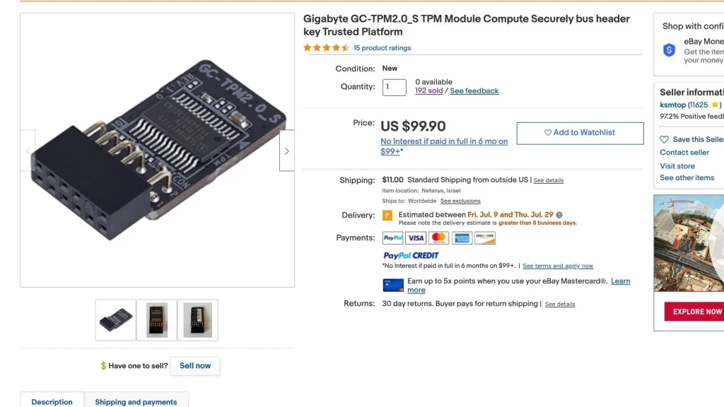 Windows 11 Requirement For a TPM 2.0 Chip